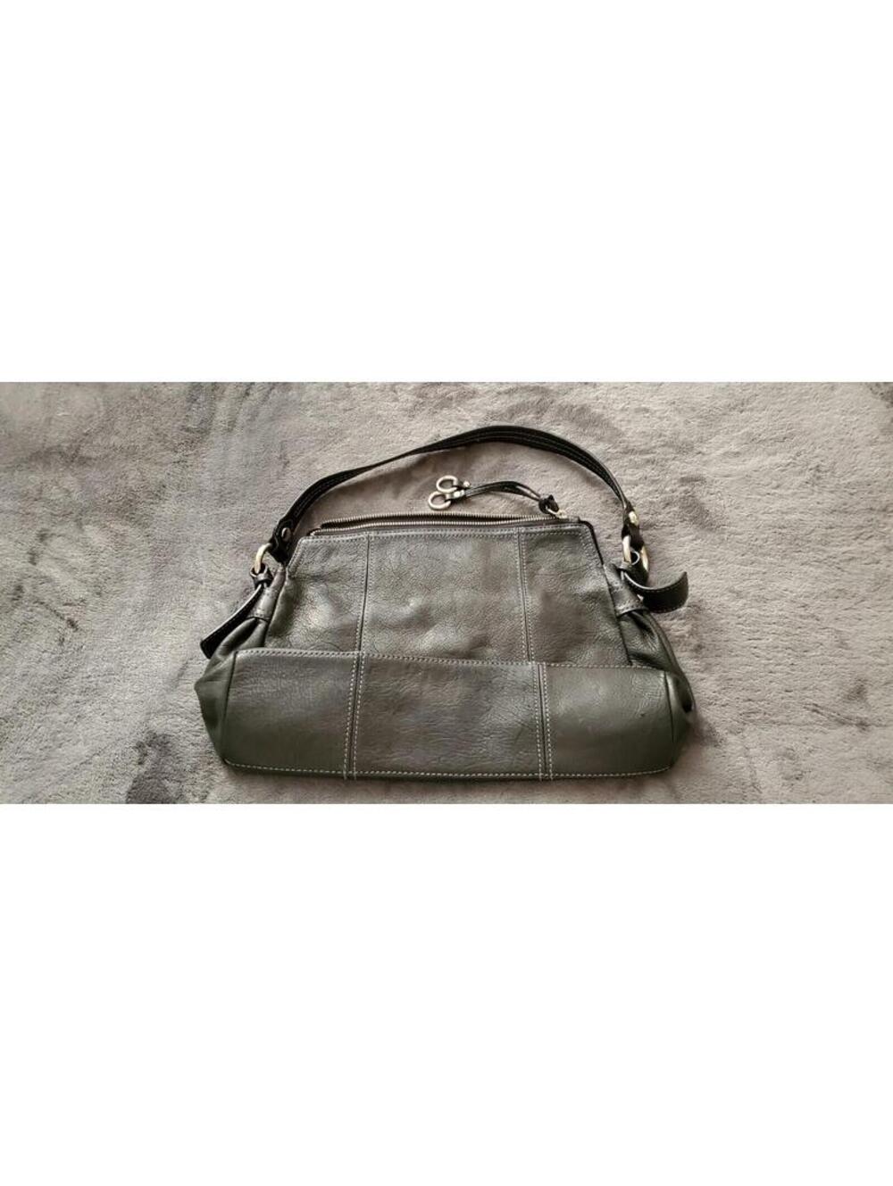 WOMEN'S VINTAGE BLACK LEATHER ALFANI HANDBAG